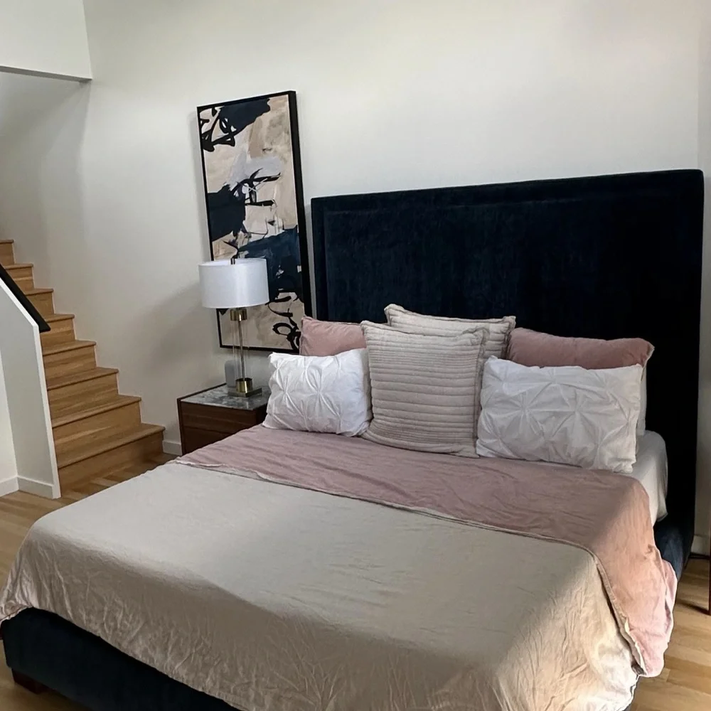 West Elm King Velvet Duvet Cover Set - Reversible Mauve/Beige